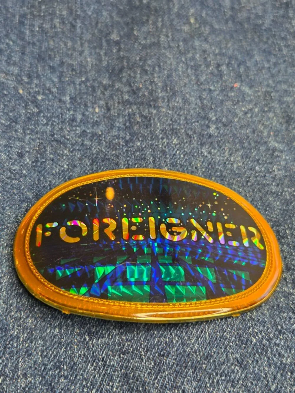 1978 Foreigner Rock Band Holographic Belt Buckle Pacifica MFG Concert Tour